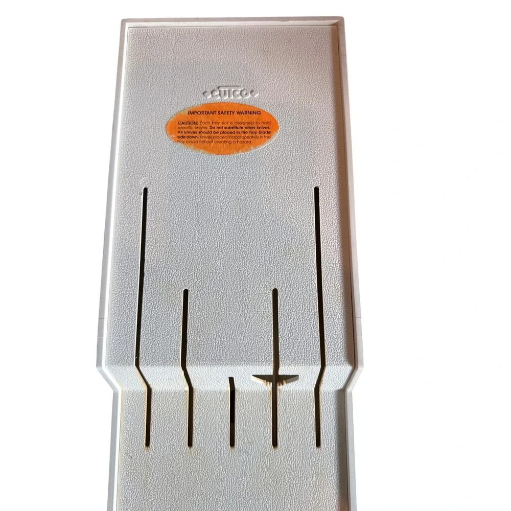 Vintage Cutco 5-Piece Knife Holder White Wall Mountable Kitchen‎ Organizer